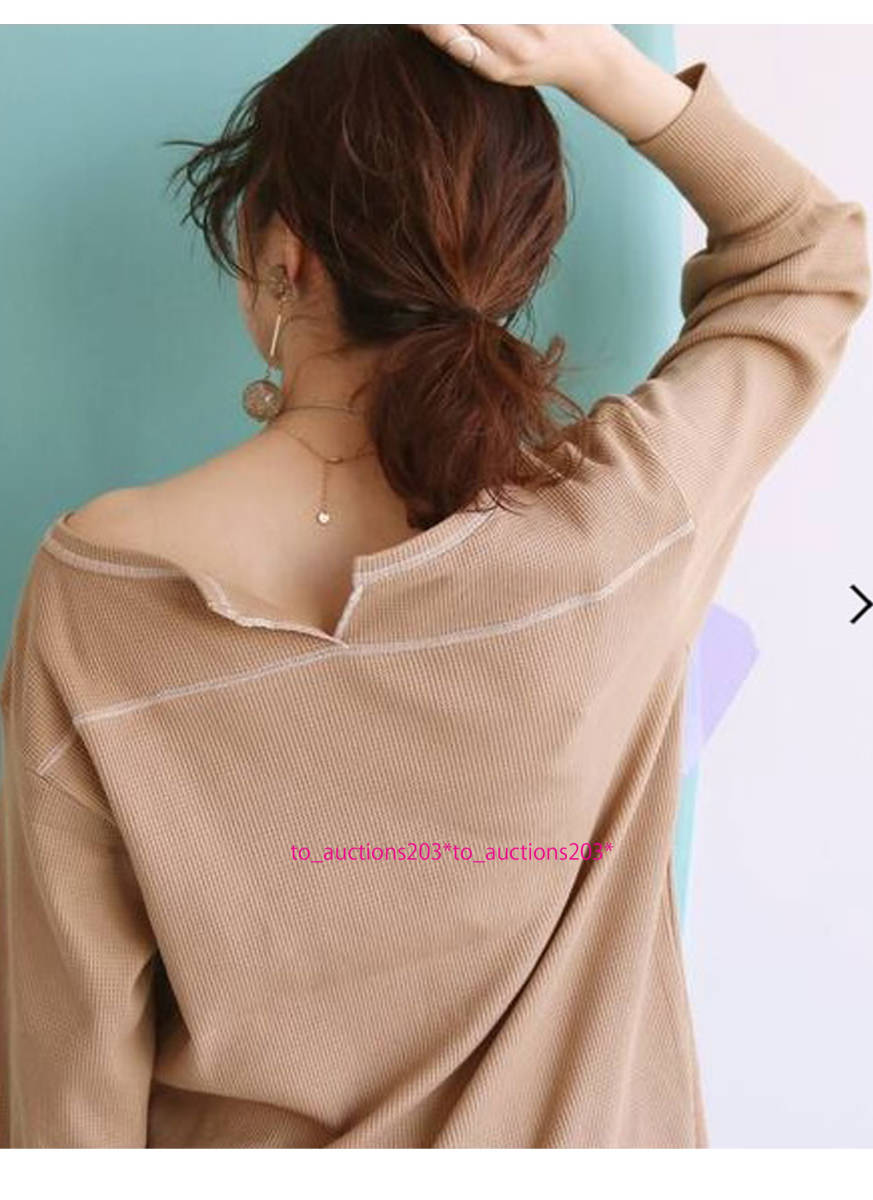 SLOBE IENA スローブイエナ 新品タグ付 ◆ SLOBE citron. バックスリットサーマルプルオーバー ベージュ◆拍卖