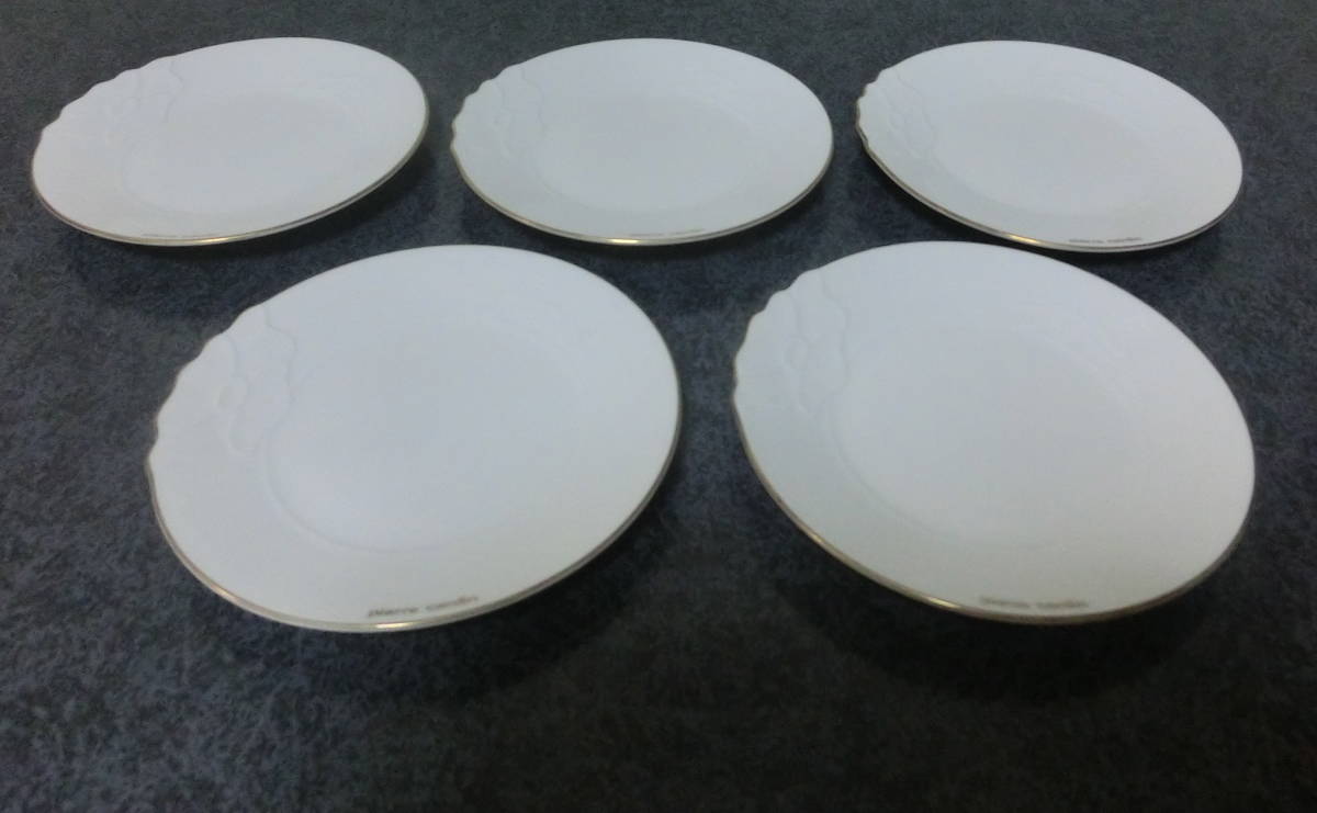 Pierre cardin PARIS ピエールカルダン 小皿5セット ケーキ皿 デザート皿 プレート 白 未使用保管拍卖