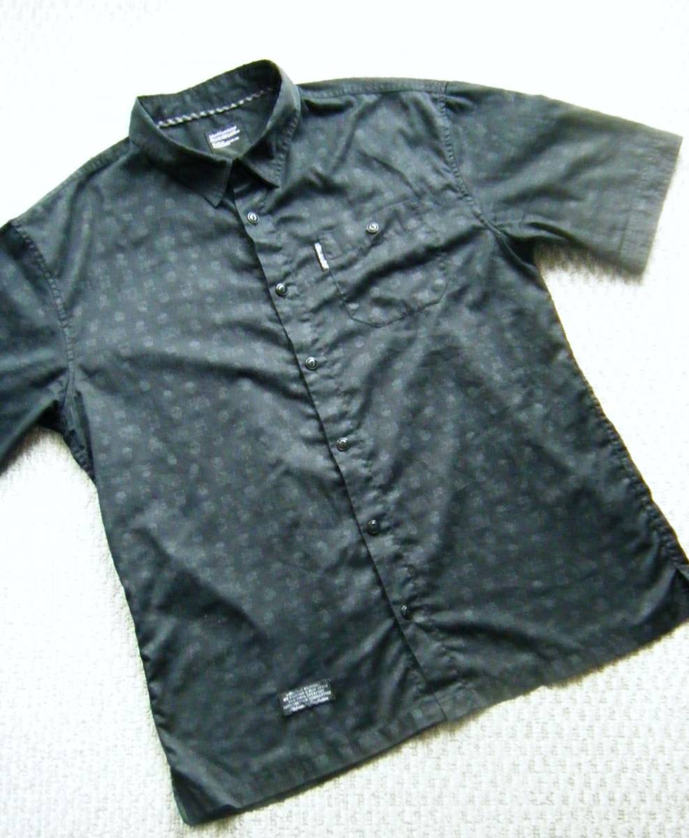 ☆Splendid Satisfaction スプレンディドサティスファクション スカル柄 半袖シャツ☆ブラック 4Lサイズ拍卖