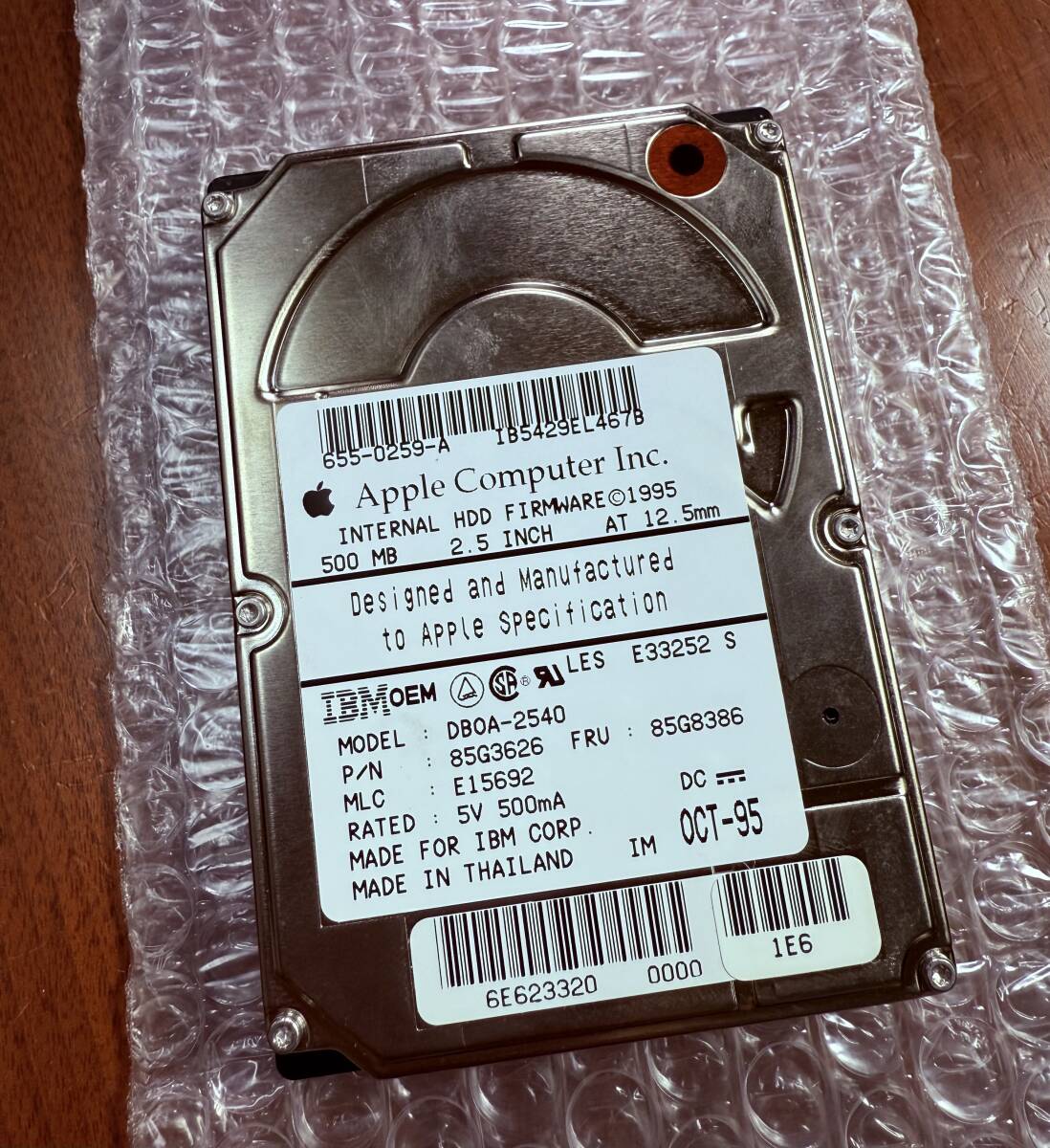 R8902A-YP+ 【USED】 ビンテージ APPLE 旧PC / Macintosh / PowerBook 5300 / M2785 / 純正 HDD 500MB / DBOA-2540 IBM OEM拍卖