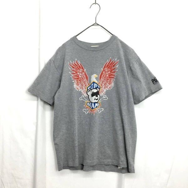 JZ0009★BEAMS / GOODLUCKFIX P.O.P.T. : プリントTシャツ★M★グレー系 ビームス拍卖