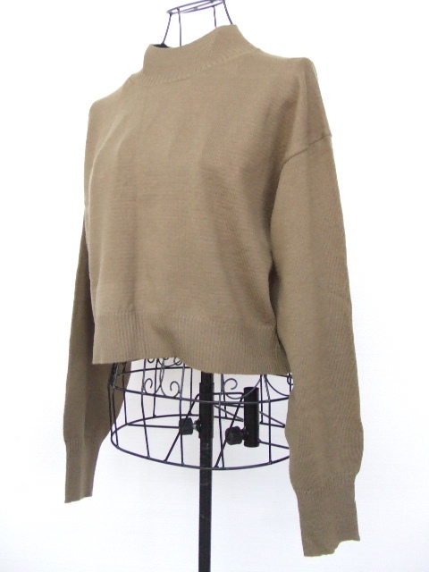【お買得!】★GU/ジーユー★長袖ハイネックセーター/ショート丈 茶系 サイズM拍卖