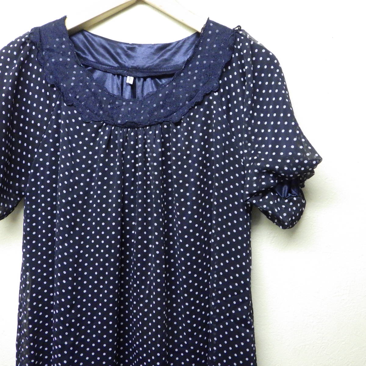 meubles de monde ワンピース/ドレス シフォン レース Mサイズ ドット柄拍卖