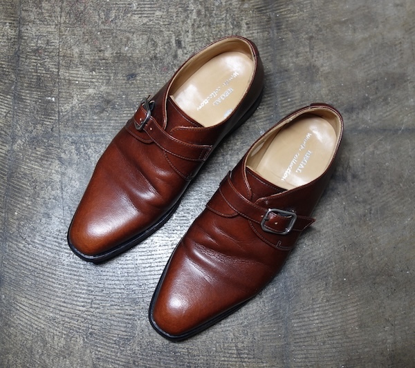 TK 美品 1ヶ月程度 リーガル REGAL worth collection モンクストラップシューズ ブラウン レザーシューズ 24 V061拍卖