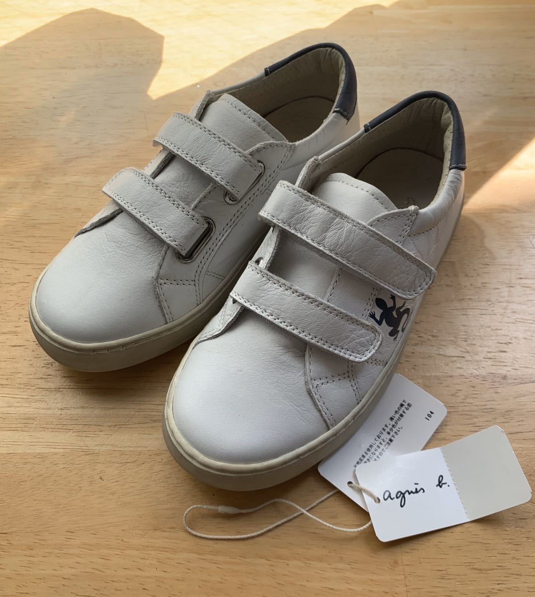 【新品】agnes b. アニエス ベー 靴 スニーカー キッズ用 30 20cm相当 ホワイト 白 定価19,000円 タグ付き プレゼントにも○ ルーマニア製拍卖