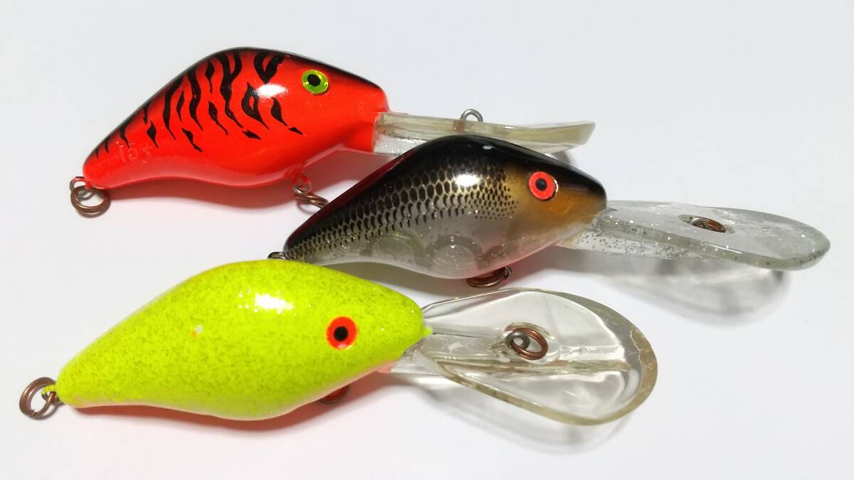 B マンズ 15+ チャートなど 3個 DIVES to 15feet リップまで全長9cm Mann's ディープ クランク CRANK MANNS BOX保管未使用品拍卖