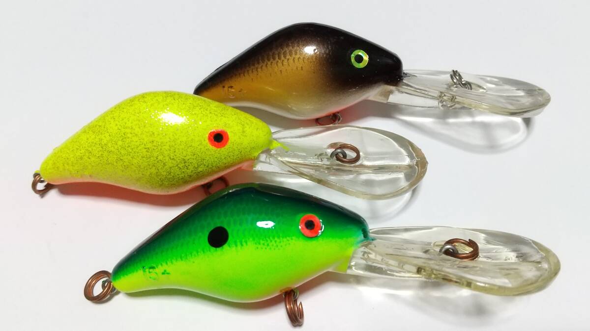 D マンズ 15+ チャートなど 3個 DIVES to 15feet リップまで全長9cm Mann's ディープ クランク CRANK MANNS BOX保管未使用品拍卖