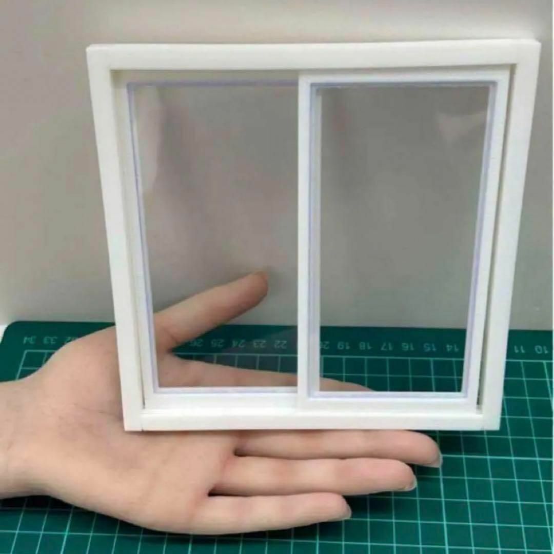1/12 窓 ミニチュア サッシ 掃き出し窓 フィギュアに 1/64より大 完成品 ドールハウスに 3D ミニチュアイメージ拍卖