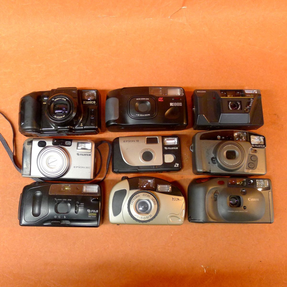 d◆017 ジャンク カメラまとめて9点①EPION300Z②FUJI ONE TOUCH MO OP③RICOH RZ-800 DATE④RICOH AF-50D等/80拍卖