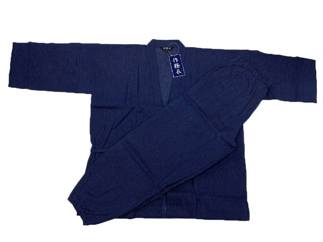 Lサイズ 綿100% しじら作務衣上下セット【L-2】拍卖