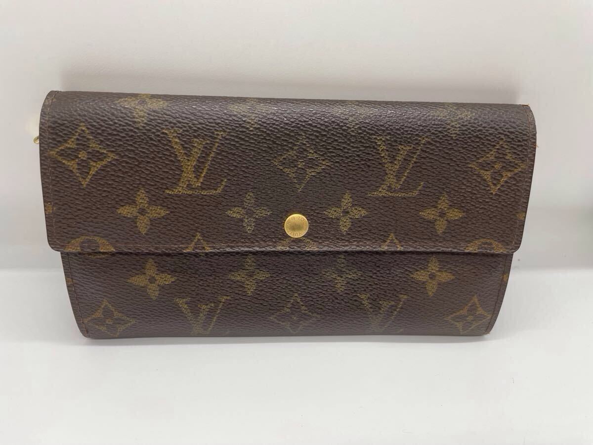 ☆鑑定済み☆ LOUIS VUITTON ルイヴィトン モノグラム M61725 ポルトモネ・クレディ ファスナー 長財布拍卖