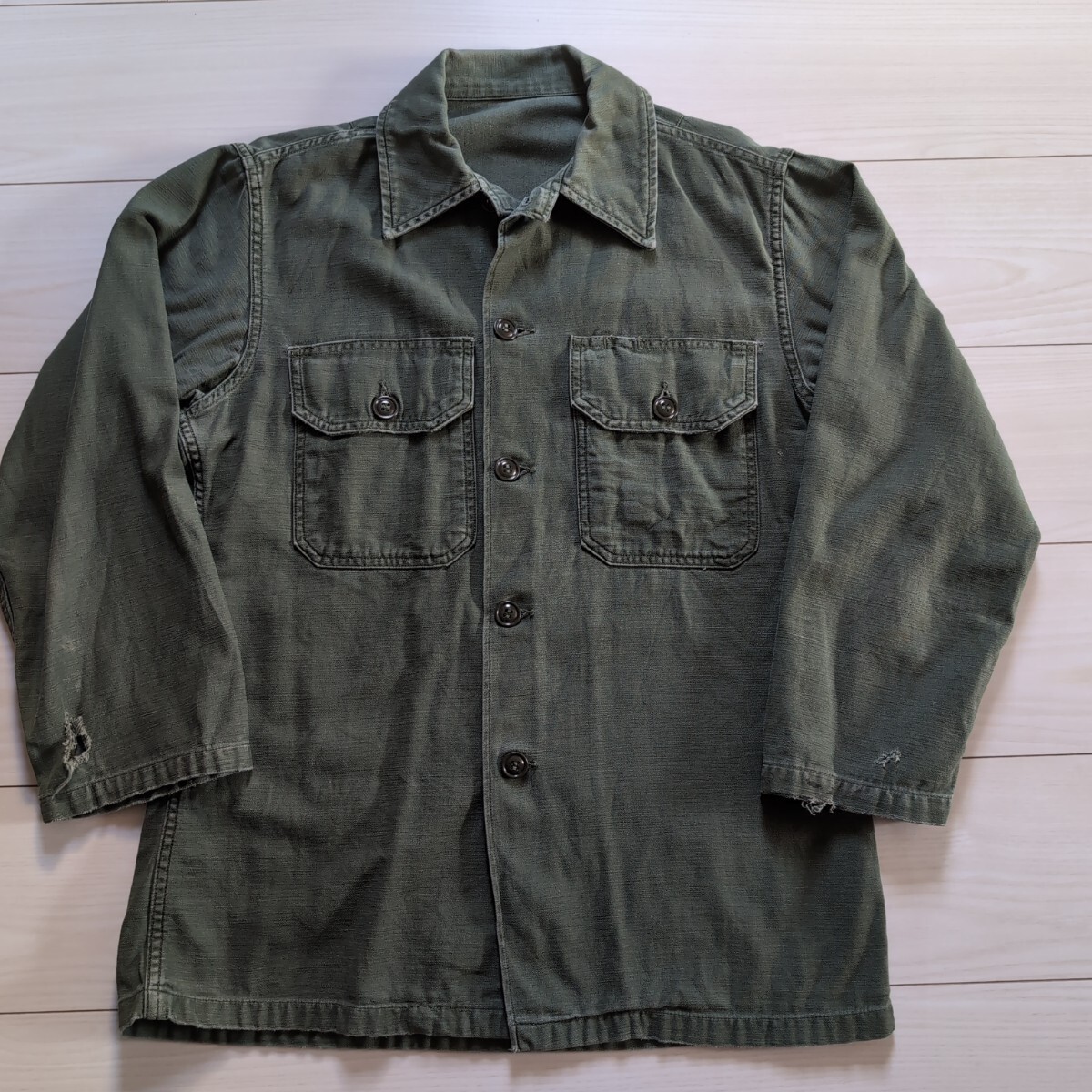 1st後期 アメリカ軍 60年代 OG-107 筒袖 ユーティリティ シャツ ジャケット us army usn ネイビー ビンテージ バズリクソンズ 拍卖