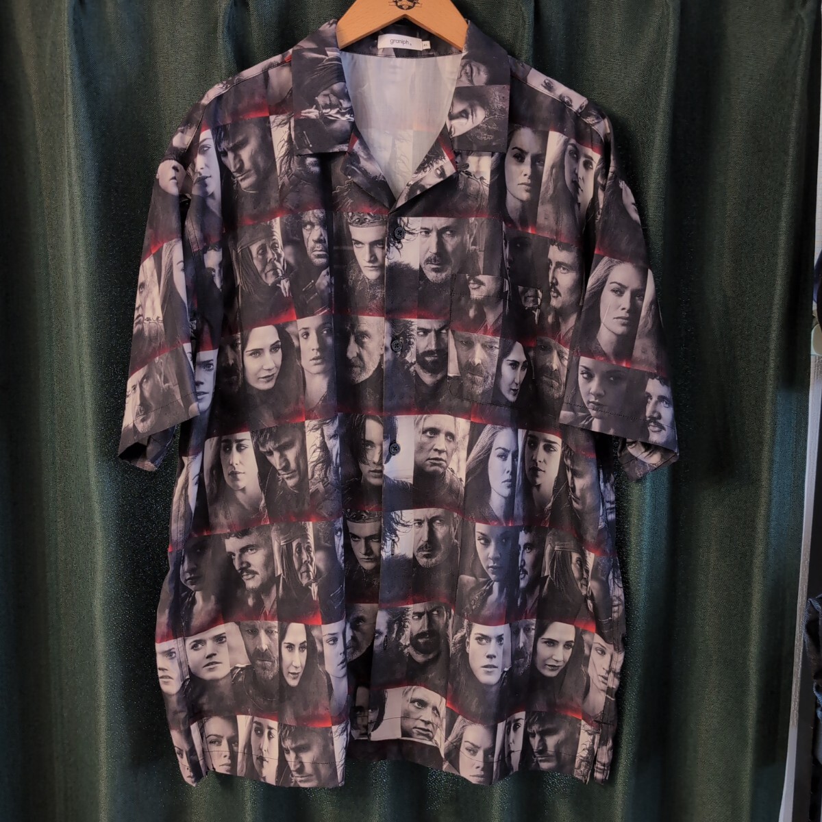 グラニフ ゲームオブスローンズ プリント 半袖 開襟 シャツ XL アロハシャツ ゲーム・オブ・スローンズ拍卖