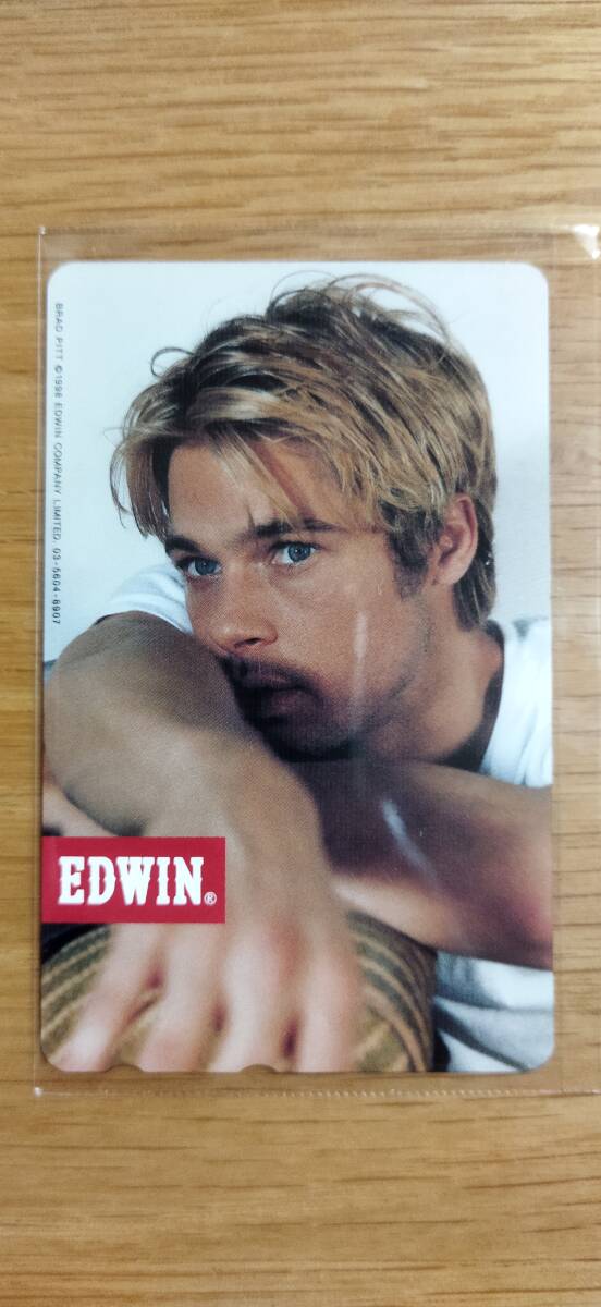 【新品未使用】ブラッドピット テレホンカード 50度数 EDWIN拍卖