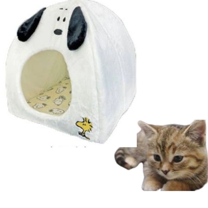 新品送料無料 スヌーピーの室内用 ドーム型ペットハウス 小型犬向き 猫ちゃんも ●ホワイト 組み立て簡単 滑り止め付き 拍卖