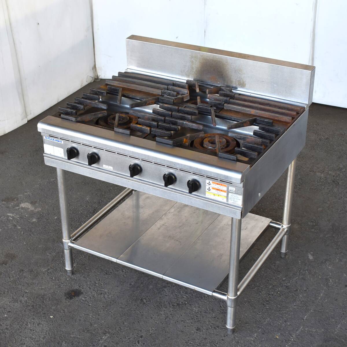 yt1317 北沢産業 3口ガスコンロ 都市ガス用 KGT-975-21 幅90cm 2018年製造 業務用ガステーブル 動作未確認/現状品『引取歓迎』60407-10拍卖