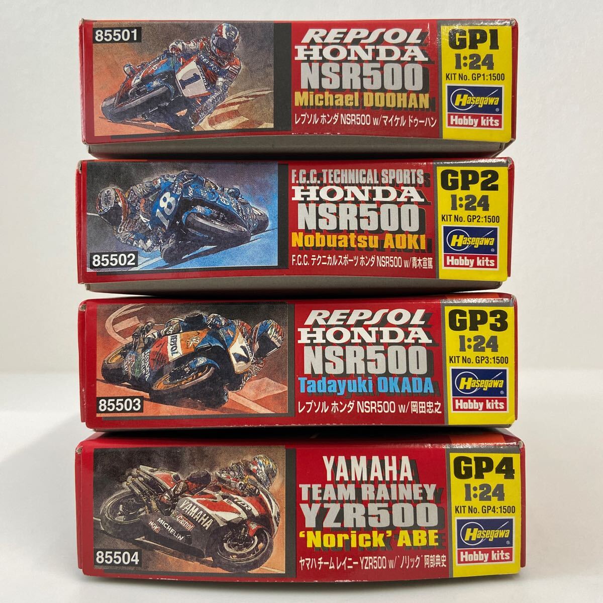 未組立セット Hasegawa 1/24 GP500 1997 HONDA NSR500 YAMAHA YZR500 絶版 プラモデル バイク ミニカー Repsol F.C.C. Rainey WGP拍卖
