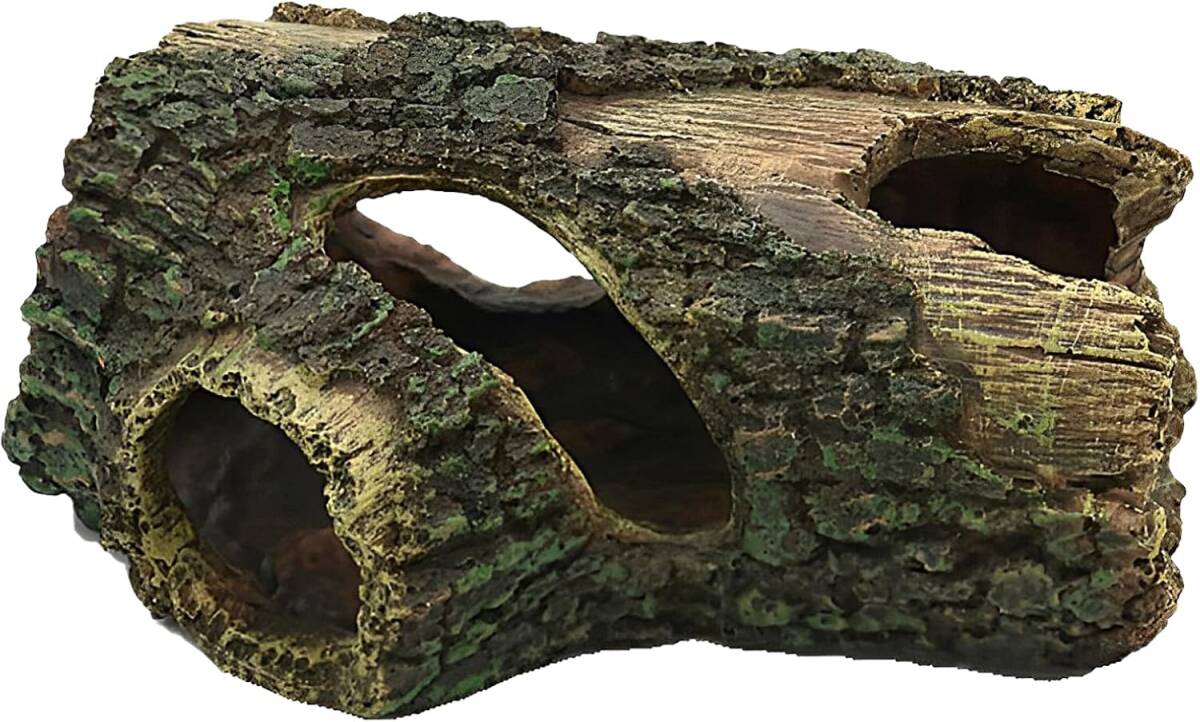 爬虫類 シェルター レオパ トカゲ カナヘビ ヤモリ 隠れ家 樹皮 トンネル テラリウム コンパクトサイズ拍卖