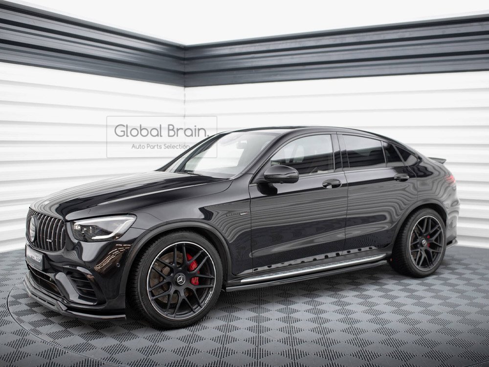 メルセデスベンツ GLC63 AMG X253 C253 サイド スカート ディフューザー / スプリッター バンパー トリム アンダー カバー カナード拍卖