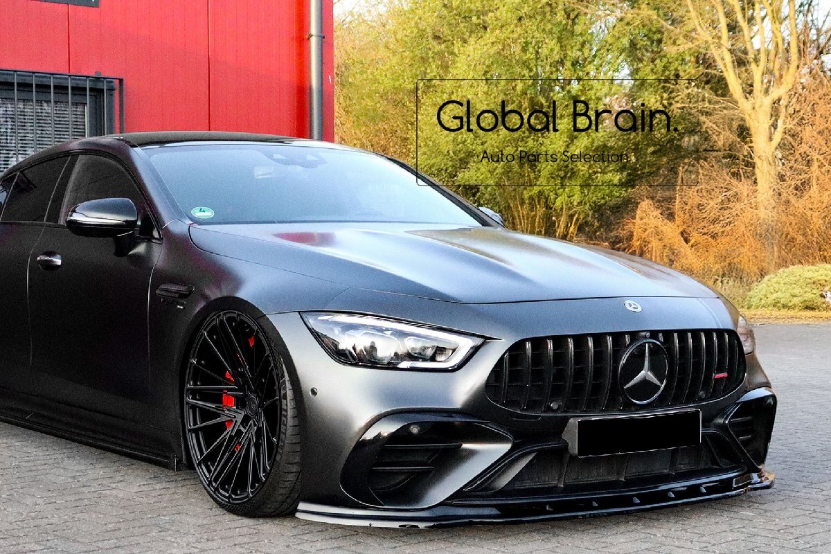 2022-2024 メルセデスAMG GT 4ドアクーペ 63 フロント リップ スポイラー / フロント スプリッタ― バンパー アンダー ディフューザー拍卖