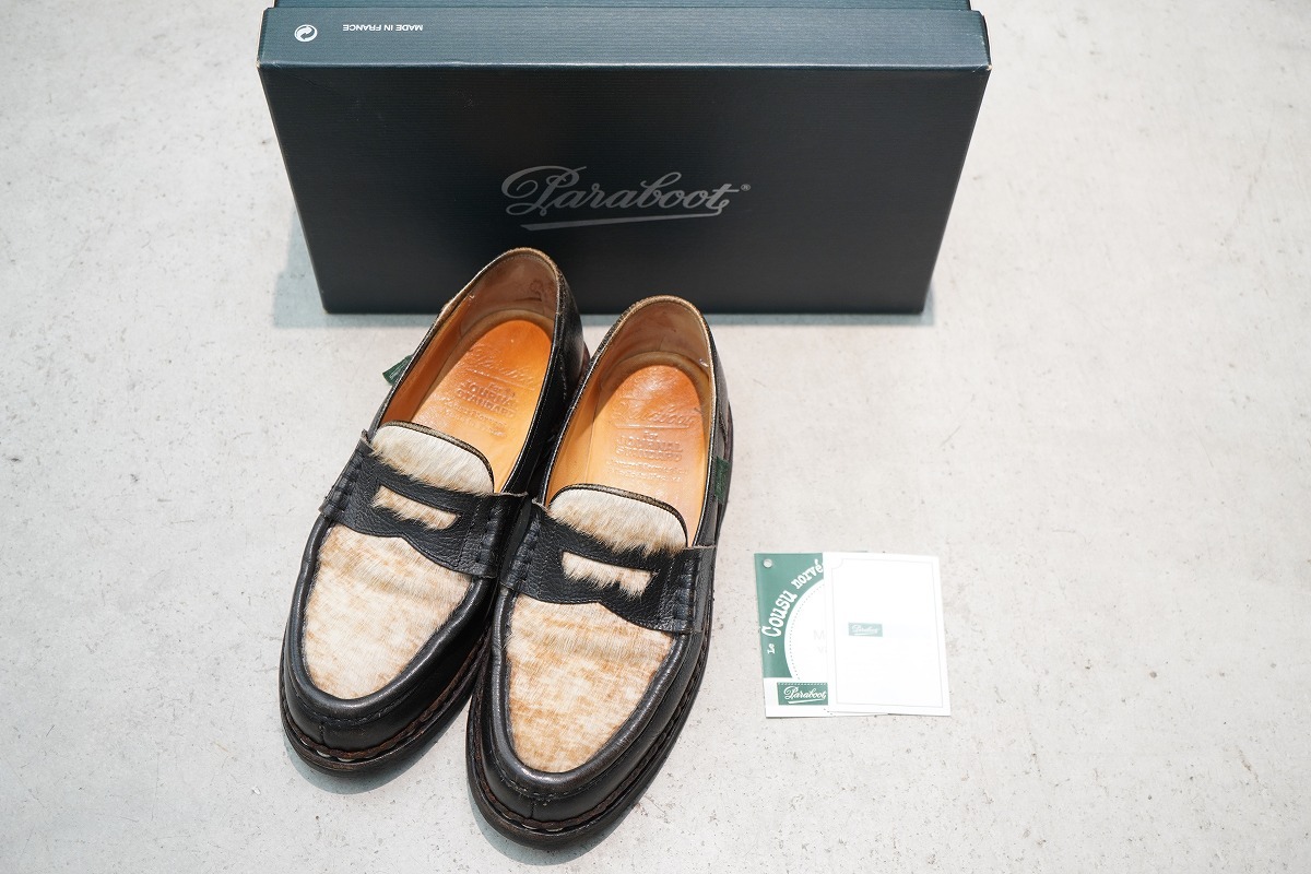 正規 PARABOOT パラブーツ × JS ジャーナルスタンダード別注 REIMS PONY ランス ポニー レザー シューズ ローファー 102986 6黒503P▲拍卖