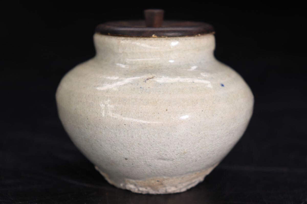 時代 白磁 茶入 / 朝鮮古美術 李朝 高麗 小壺 茶壺 茶器 煎茶道具 検索: 会寧 .G1629拍卖