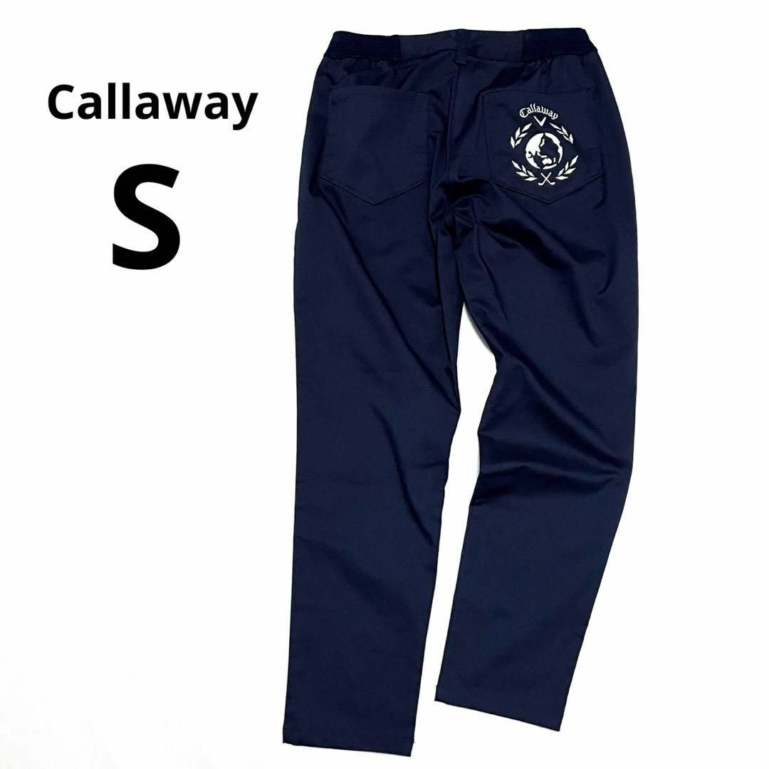 キャロウェイ S レディース ロングパンツ ネイビー系 ゴルフ バックロゴ Callaway GOLF拍卖