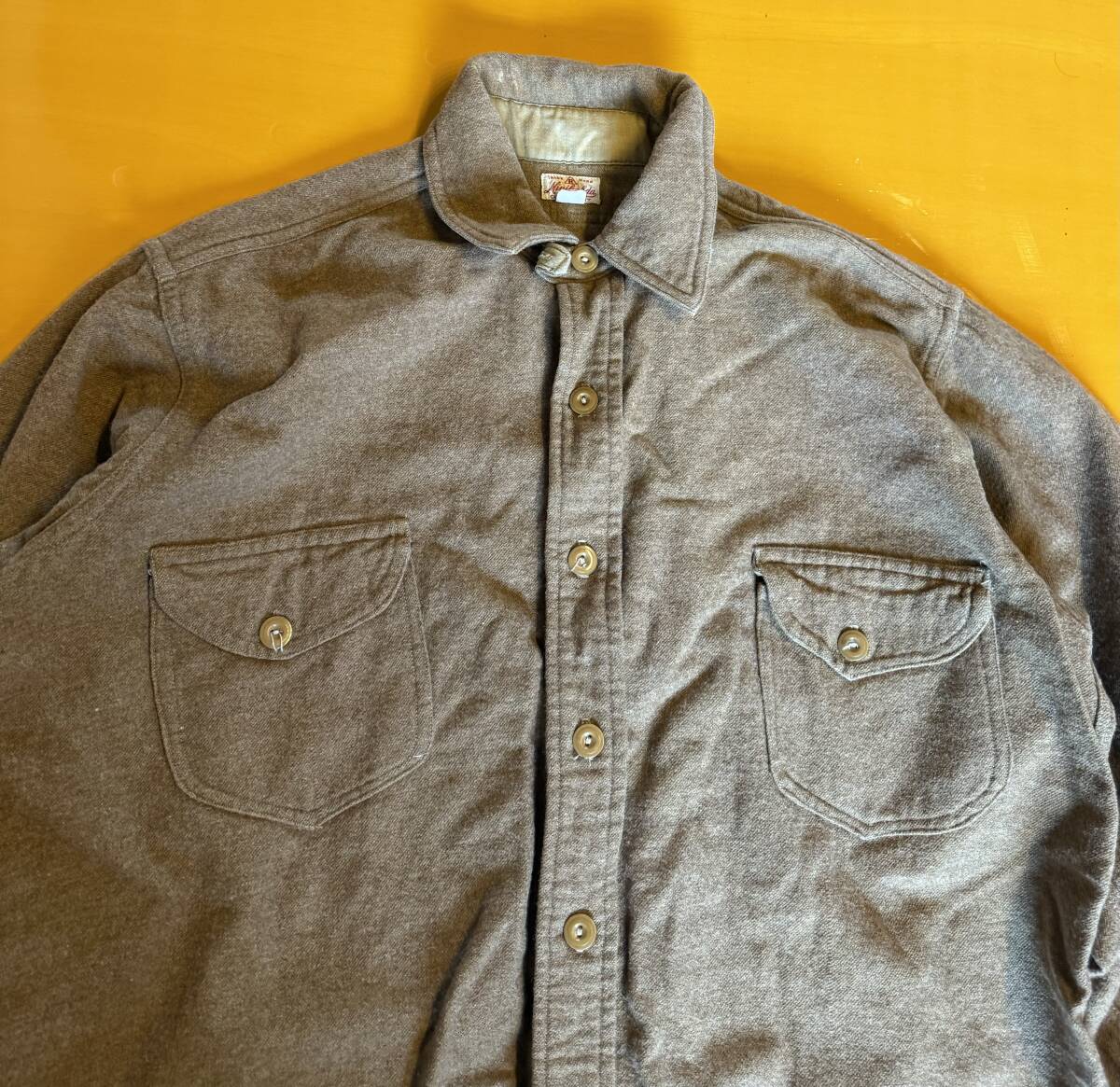 deadstock! 20s 30s vintage Minikahda CLUB SHIRT チンスト ウールシャツ ワークシャツ ヴィンテージ 古着 size 15拍卖