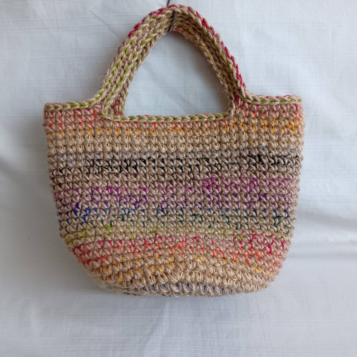 ハンドメイド 手編み *麻ひもバッグ* ①拍卖