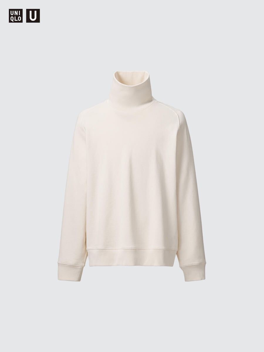 美品 UNIQLO U スウェットタートルネックシャツ(長袖) M オフホワイト ユニクロ ルメール拍卖