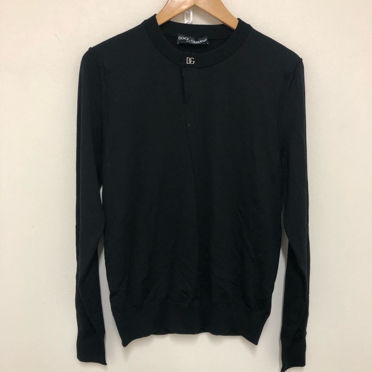(29)DOLCE&GABBANA 薄手 ニット ウール ナイロン ブラック 黒 46 ドルチェアンドガッバーナ セーター トップス GXM36T拍卖