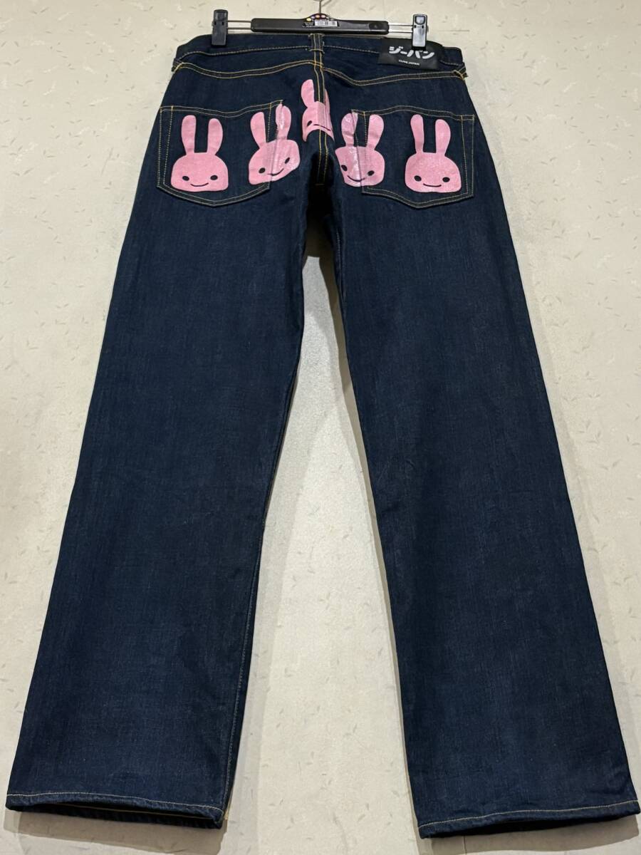 ※CUNE キューン 5連ピンクうさぎ デニムパンツ マンモス 濃紺 30 BJBE.E拍卖
