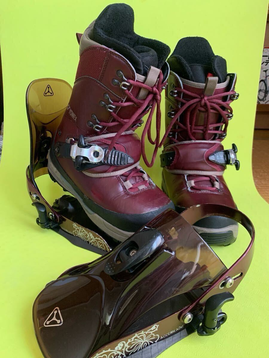☆USED YONEX ヨネックス ステップインスノーボードブーツTRIPPER AB 24.5 シマノ アキューブレイドバインディング ハイバック拍卖
