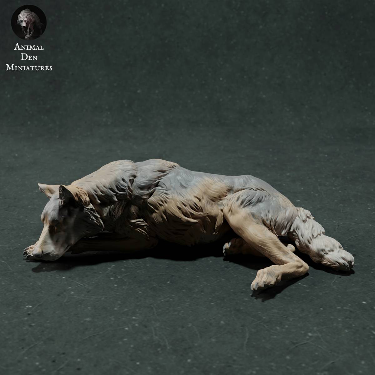Animal Den Anml-221108 Iberian Wolf Sleeping 1/35 3Dプリント ミニチュア D&D TRPG アニマルフィギュア拍卖