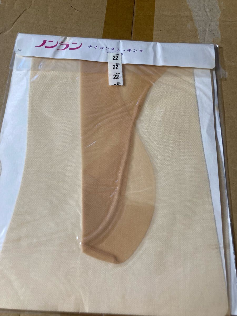 レトロ 年代物 昭和 パンスト タイツ ストッキング seamless nylon stockings ノンラン シームレス 22cm拍卖