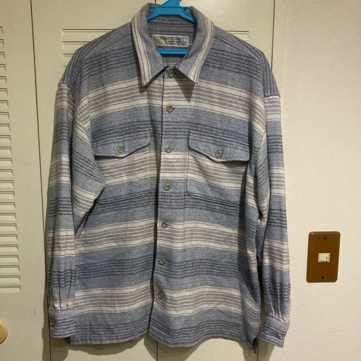 TRIMMER CRAFT ストライプネルシャツ Lサイズ拍卖