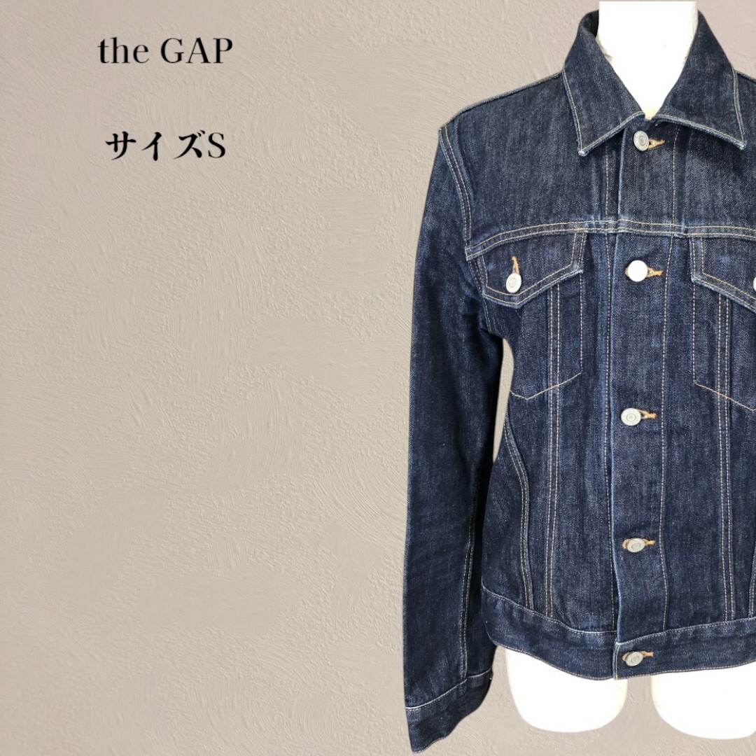 【美品】 the gap 革ダグ デニムジャケット Sサイズ インディゴブルー拍卖