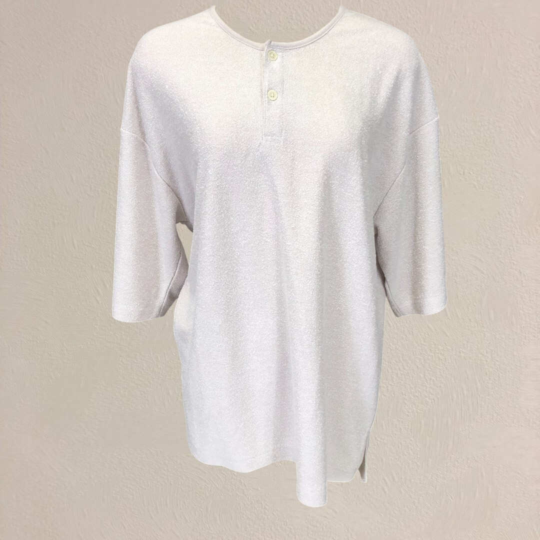 【美品】グリーンレーベルリラクシング ヘンリーネックカットソー L ベージュ拍卖