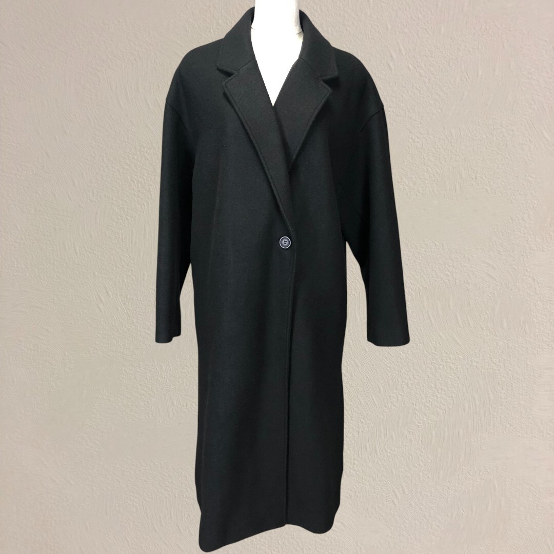 【美品】 アズールバイマウジー 1ボタン チェスターコート Mサイズ 黒 あ拍卖