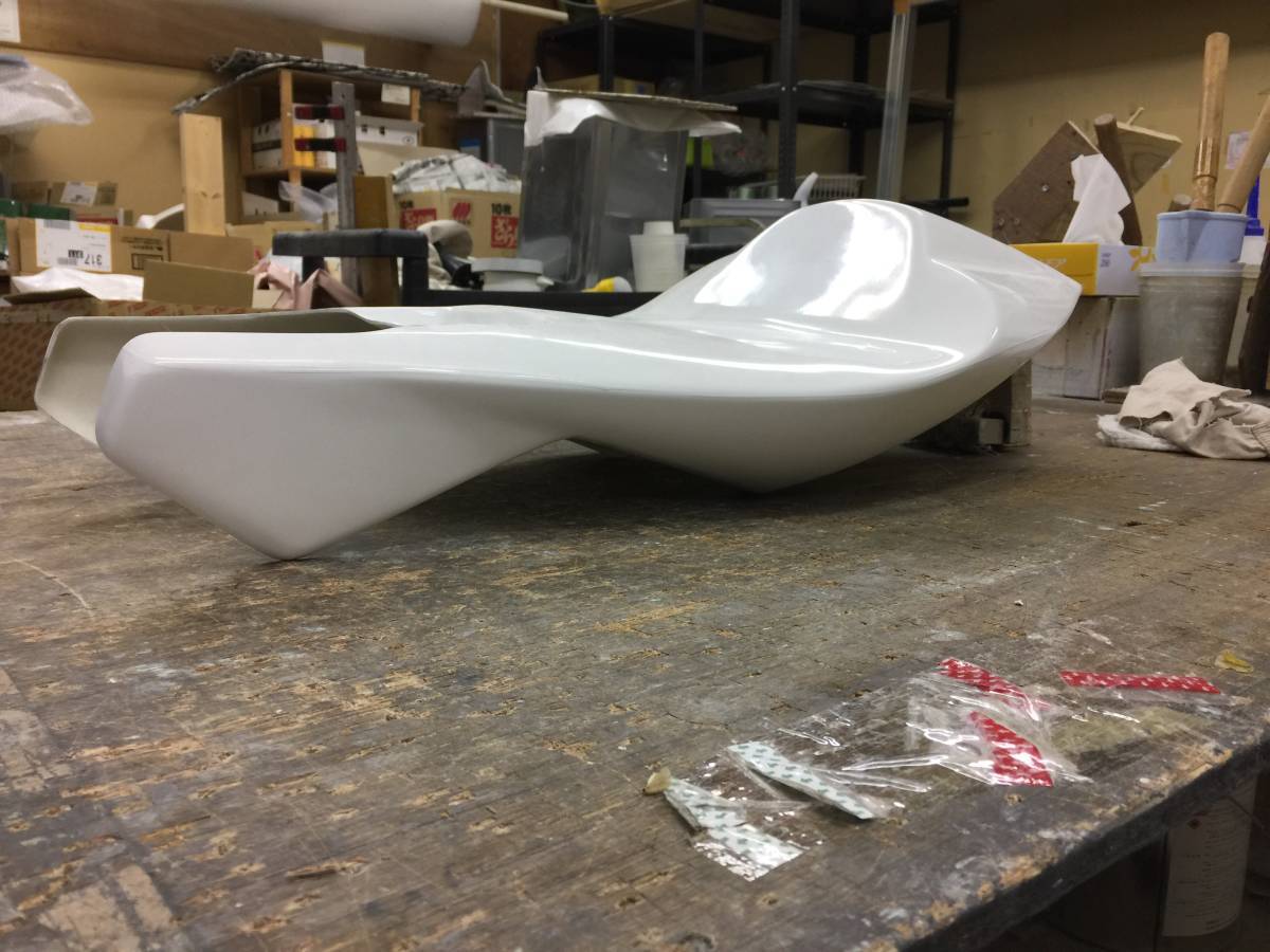NSR50用NSF100タイプシートカウル 白ゲル仕上げ FRP製 社外品  強化タイプ 5Cmシートバック 拍卖