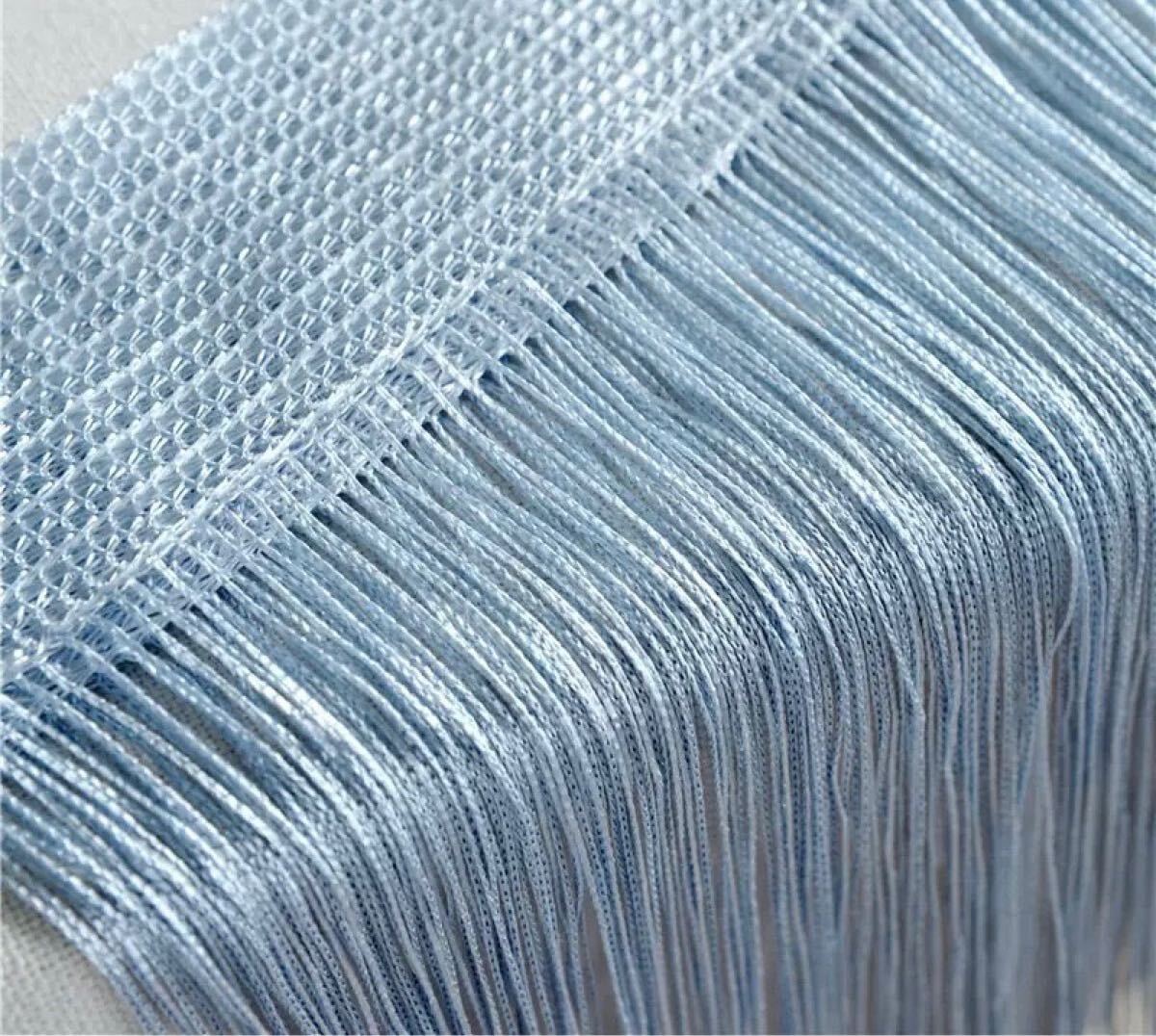 紐のれん ストリングカーテン ロング丈 長さ調節 カーテン (シルバー)拍卖