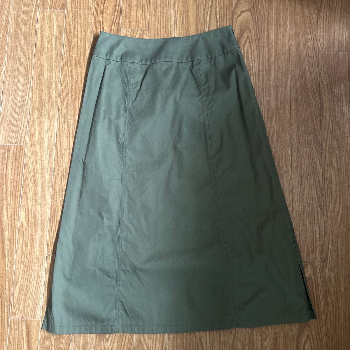 ★MARECHAL TERRE★ マルシャルテ スカート シンプル カーキ 深緑 綿100% サイズ2拍卖