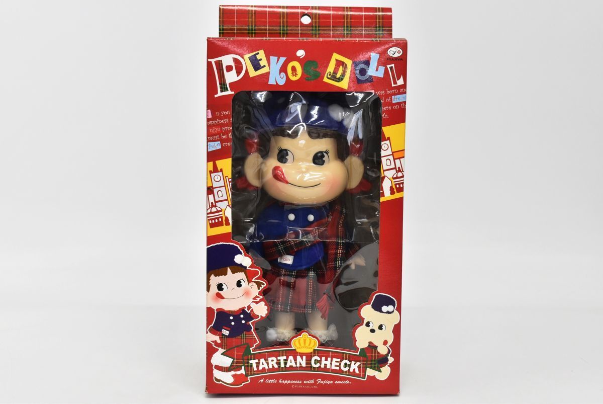 未開封 FUJIYA 不二家 ペコちゃん人形 2008 Peko 's Doll TARTAN CHECK タータンチェック拍卖