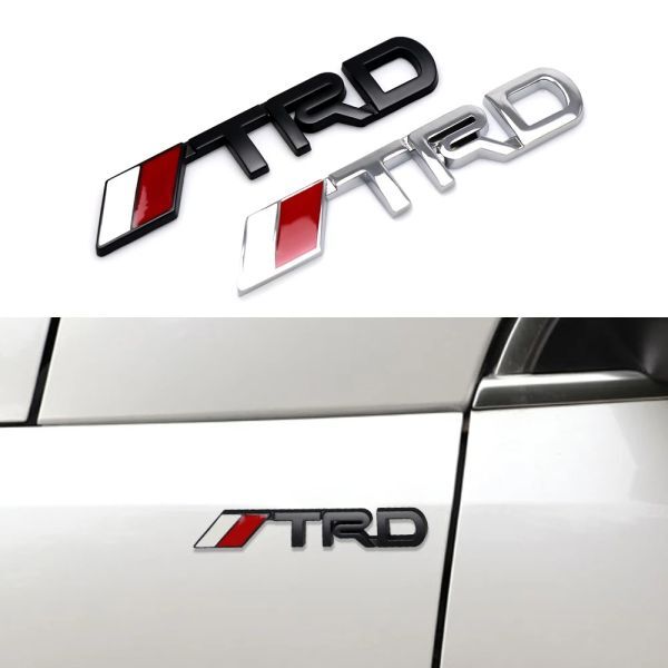 TRD 3D エンブレム ロゴデカール メタル ステッカー レーシング 自動車 社外品 シルバー C052拍卖