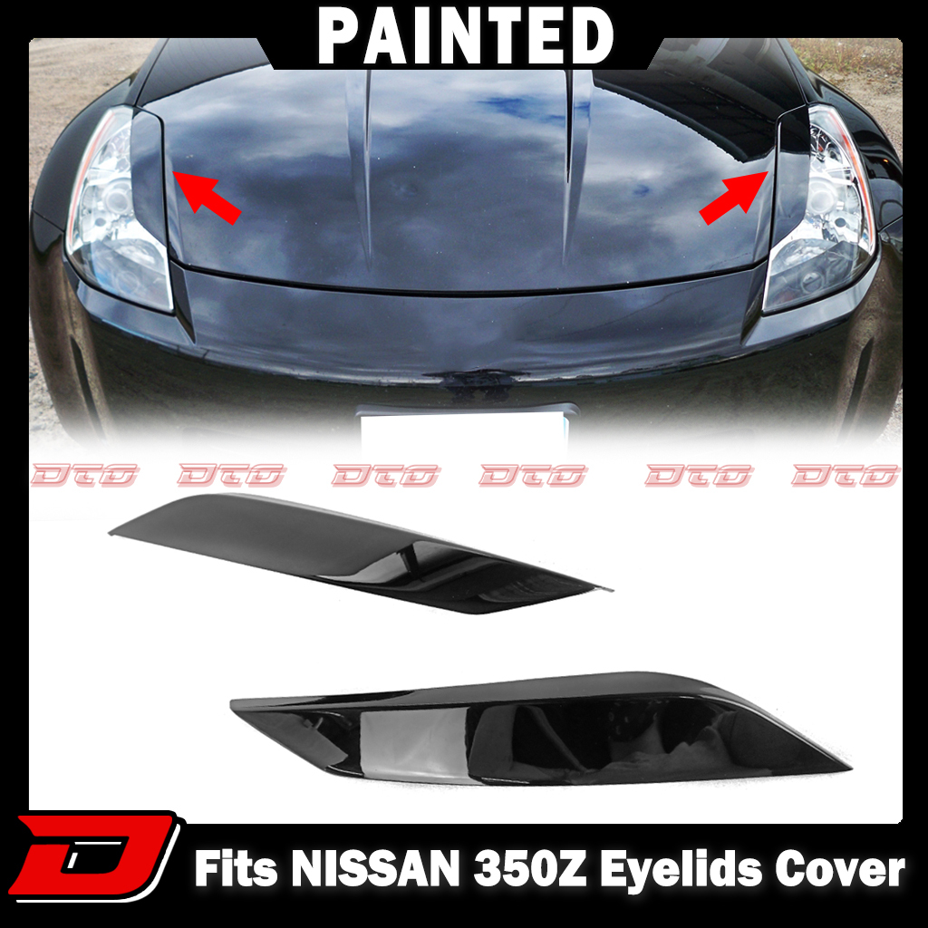 *在庫有即発送* 2003-2008 日産 350Z フェアレディZ Z33 #KH3塗装済 ( スーパーブラック) アイライン ヘッドライトカバー 左右セット拍卖