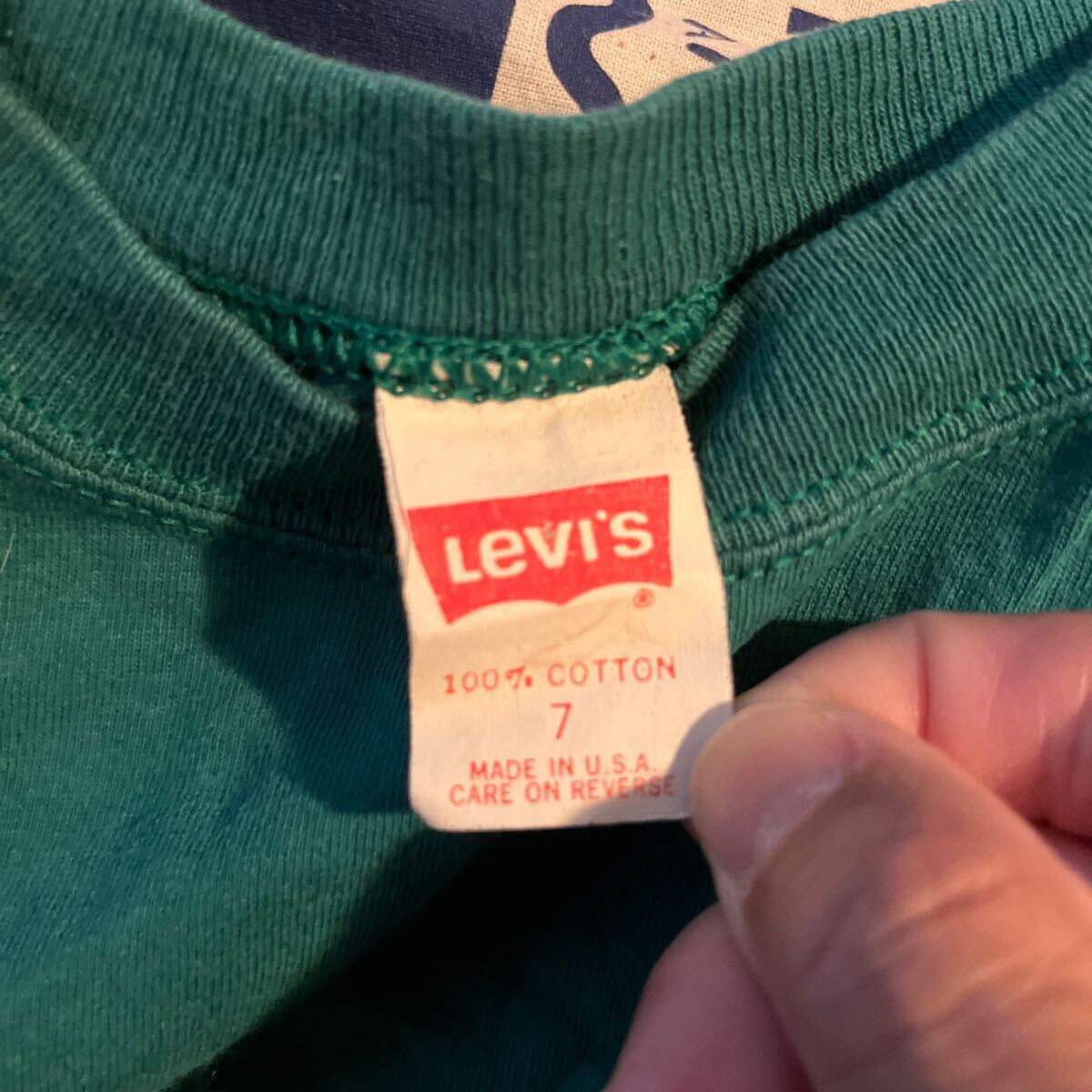 70s リーバイス メイドUSA ヴィンテージペイントプリントオールドTシャツ オールコットン サイズ表示7 肩幅43CM 着丈46CM かわいい拍卖