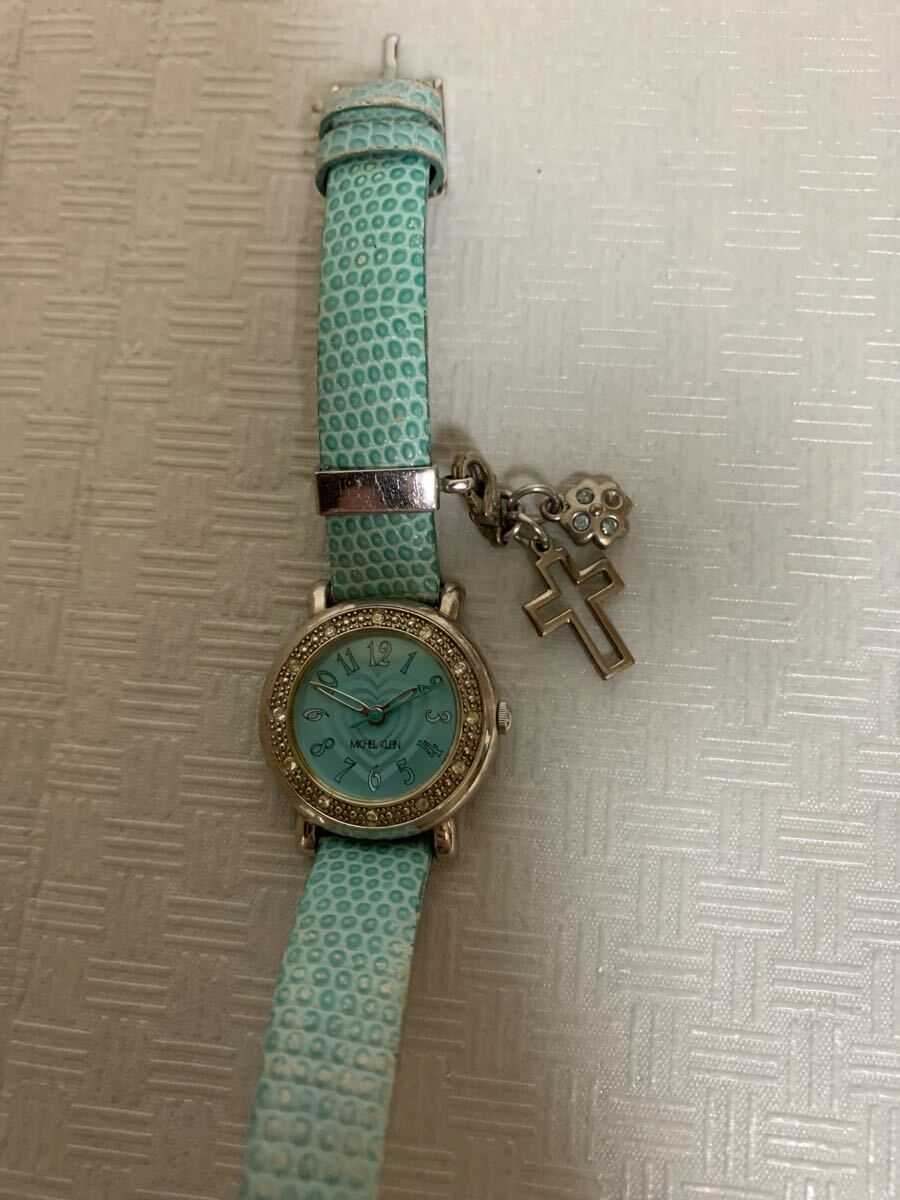 MICHELE KLEIN NOEVIR WATCH ミッシェルクラン ノエビア ウォッチ 腕時計/部品取り用/動作不動/ベルト使用感難ありパーツ欠品/ジャンク拍卖