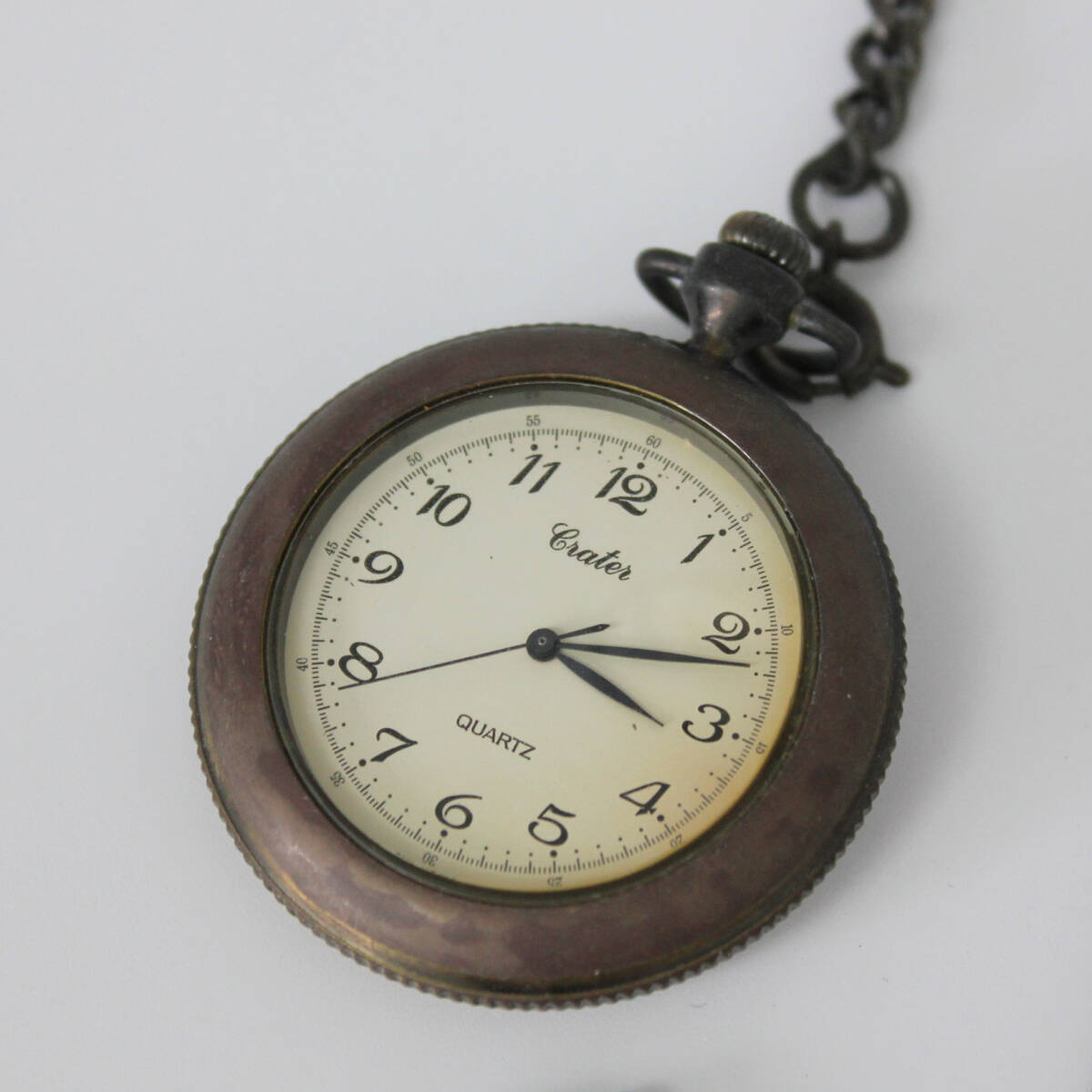 W250513-03 Crater クレーター 懐中時計 クォーツ ジャンク 文字盤アイボリー拍卖