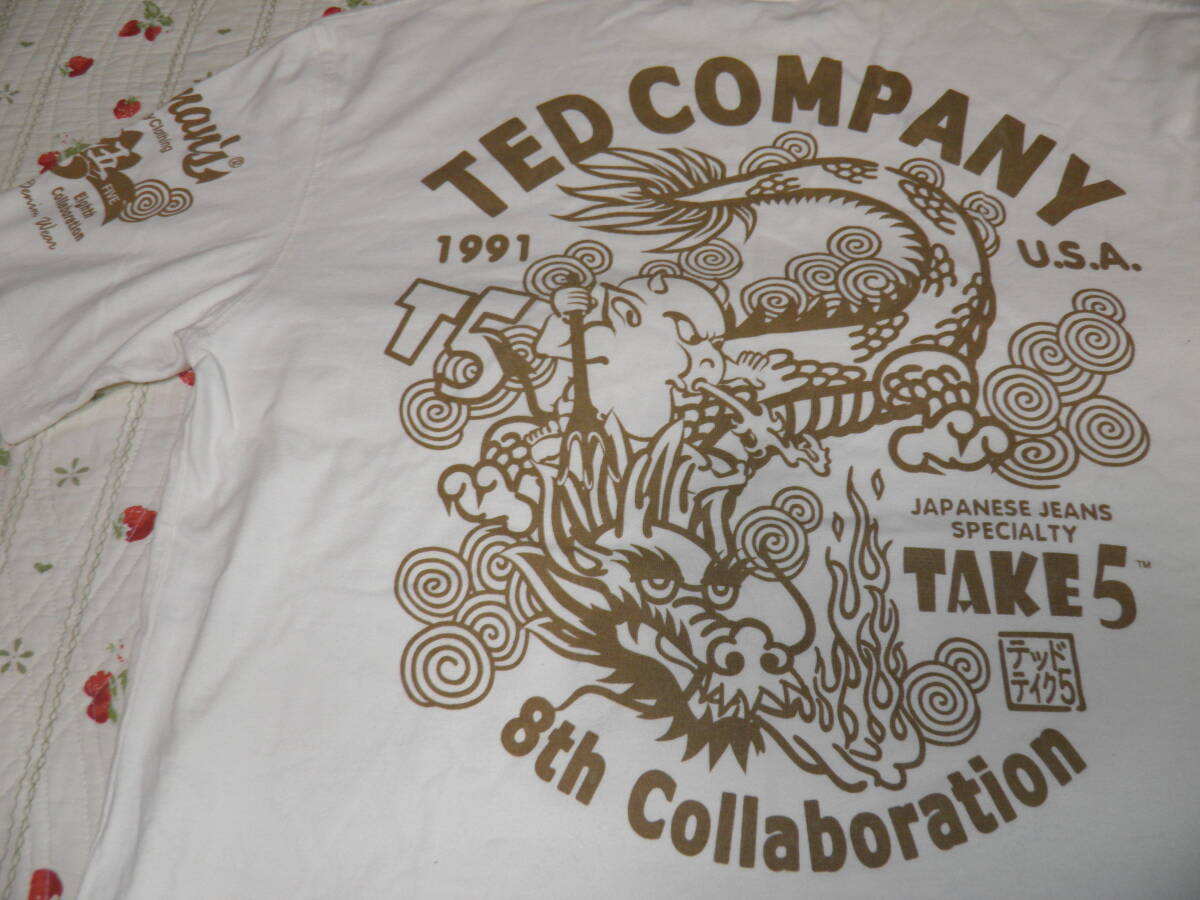 希少 ビッグサイズ TAKE5別注、テッドマン Tシャツ ホワイト 42 TAKE FIVE TED COMPANY TEDMAN アメカジ TAKE5拍卖