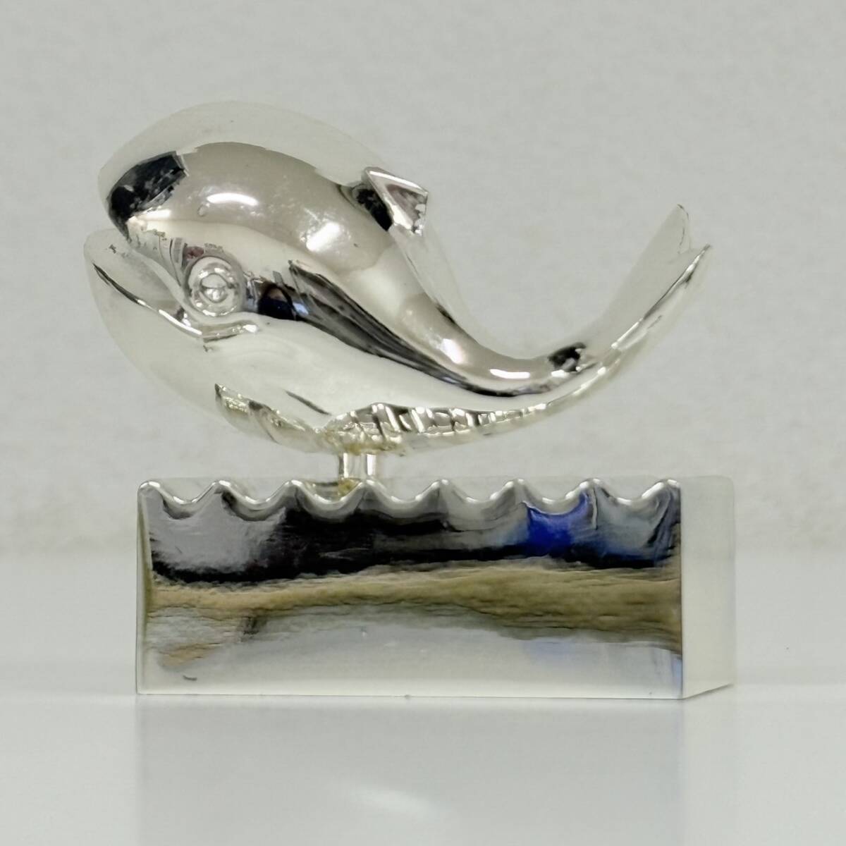 YAMAZAKI KINNZOKU YAMACO SILVERPLATED ペーパーウェイト マリン MARINE WHALE クジラ 文鎮 オーナメント ホエール【0518-Y】拍卖